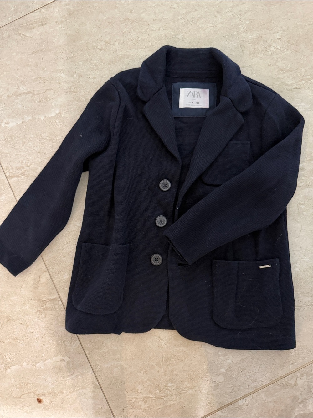 Zara Kids Dark Navy Knit Blazer